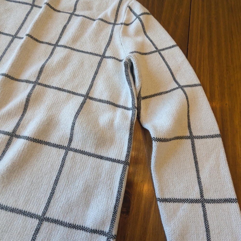 Loft Size Small Mock Neck Windowpane Sweater Worn… - image 3